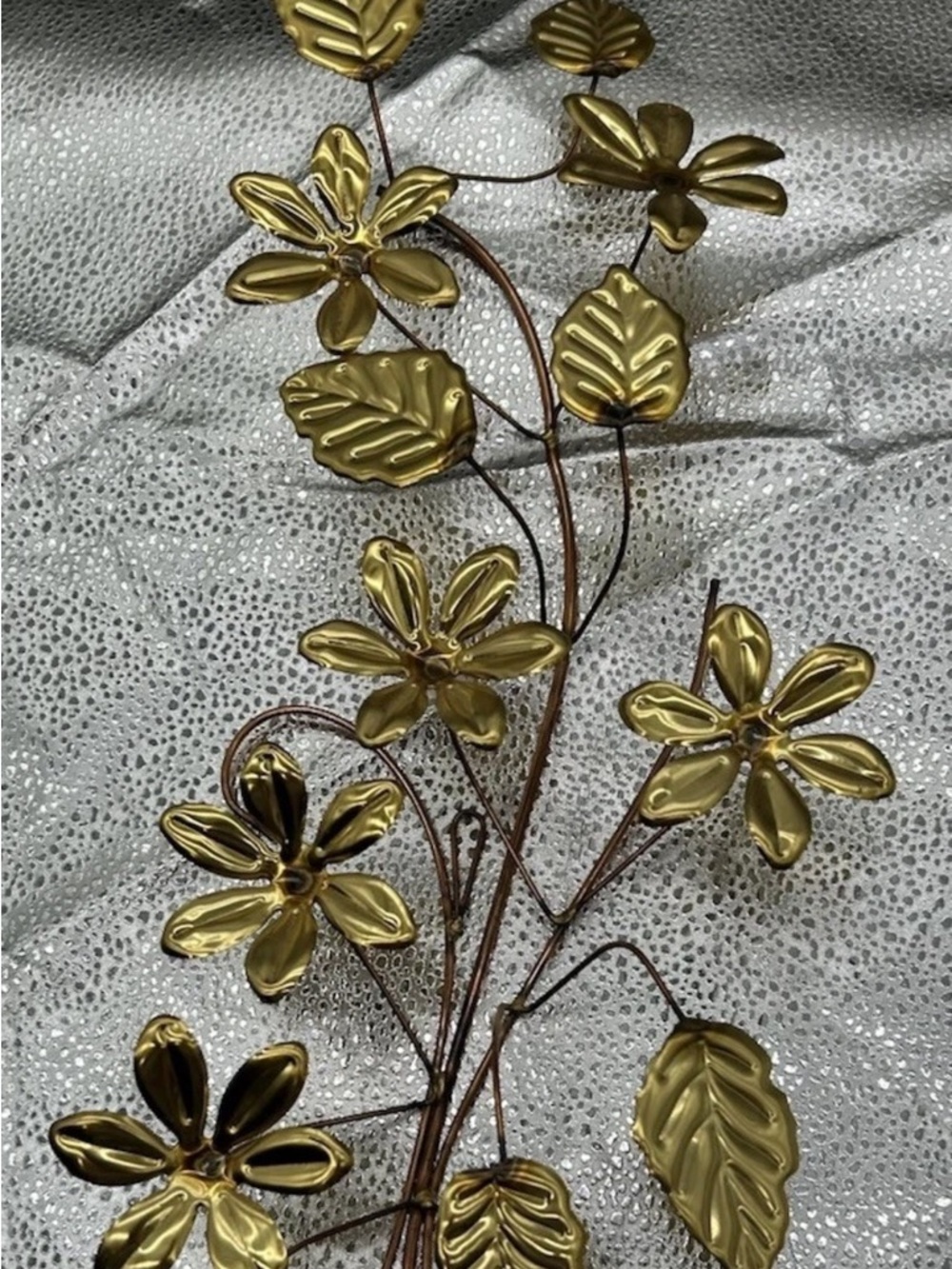 Home Interiors Gold Floral Vine Metal Wall Accent